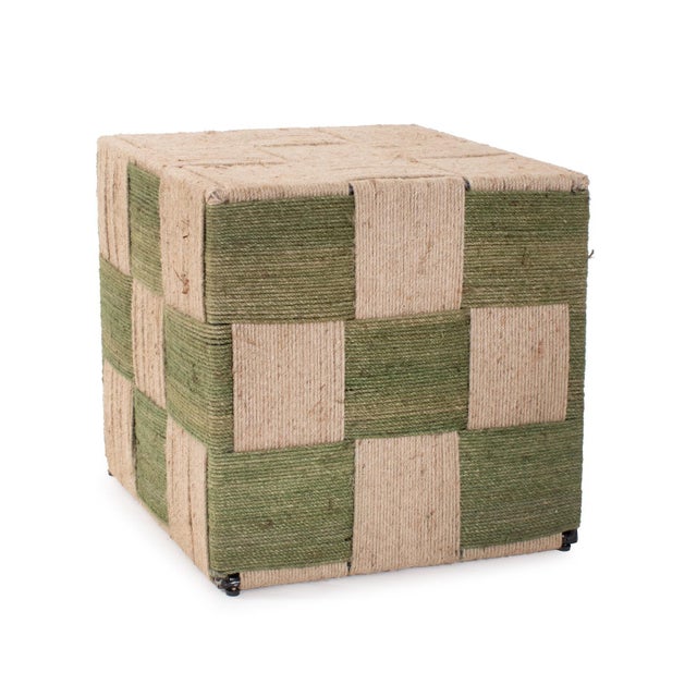 Metal Escobedo Square Jute Side Table For Sale - Image 7 of 10
