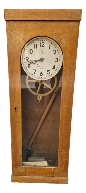 Vintage Pendulum Clock in Enrico Boselli Milano Wooden Case, 1940s
