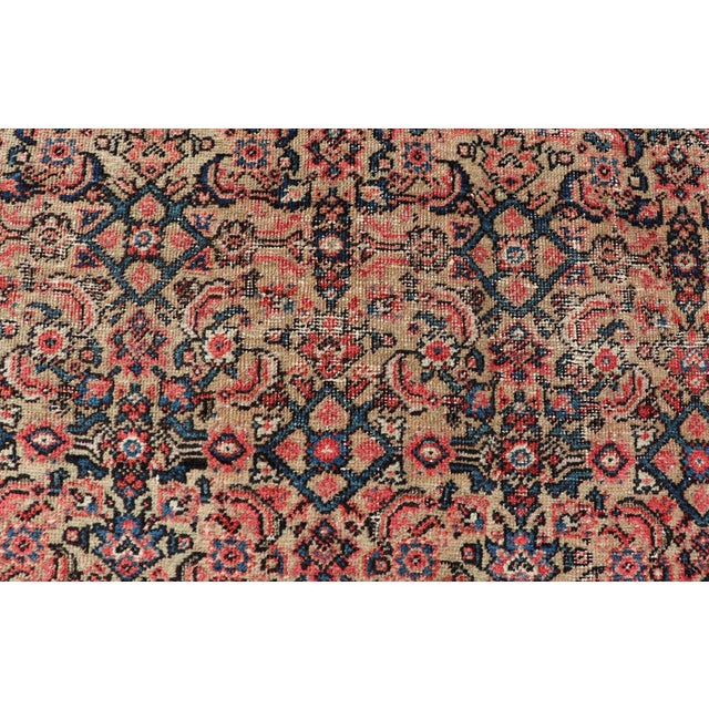 Antique Persian Sultanabad Rug With Medallion on a Navy Blue Field For Sale - Image 9 of 15