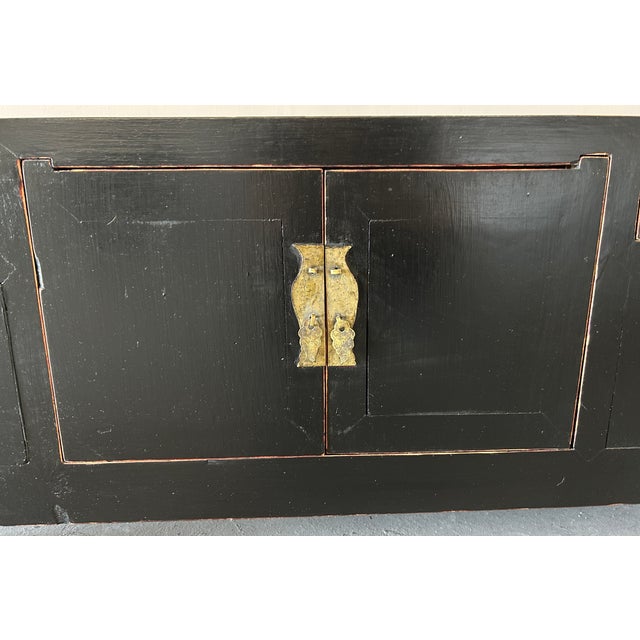 This Antique Chinese Petit Altar Cabinet is handcrafted in elegant Ming Style with simple and straight lines. Copper...