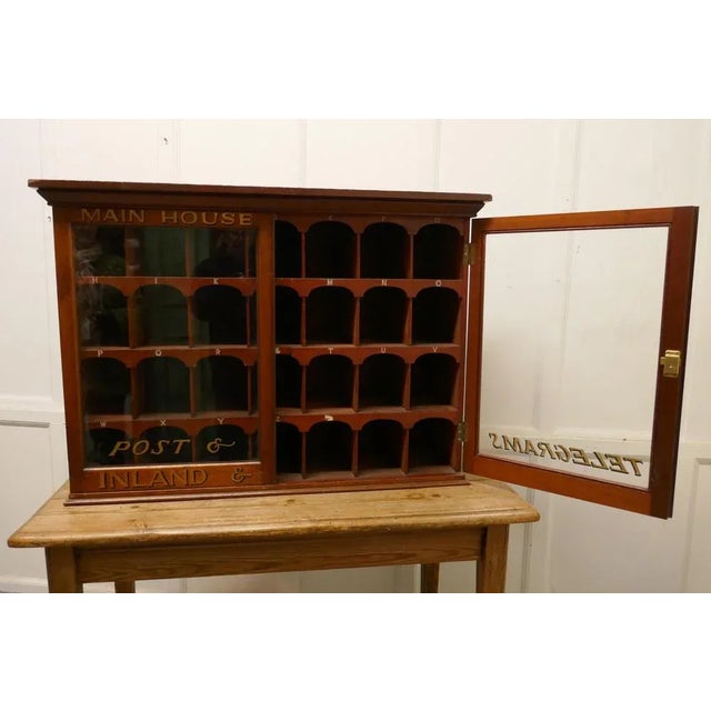 Brown 19th Century Mahogany Estate Office Mail Cabinet, 1880s For Sale - Image 8 of 11