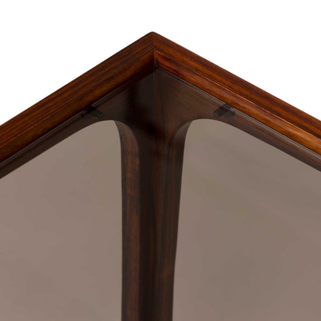 1960s 1960s Walter Wirz Rosewood & Glass Cube Table for Wilhelm Renz For Sale - Image 5 of 7