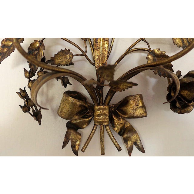 Gilt Tole Double-Wall Candleholders with Roses from Hans Kögl, 1960s, Set of 2 For Sale - Image 15 of 18