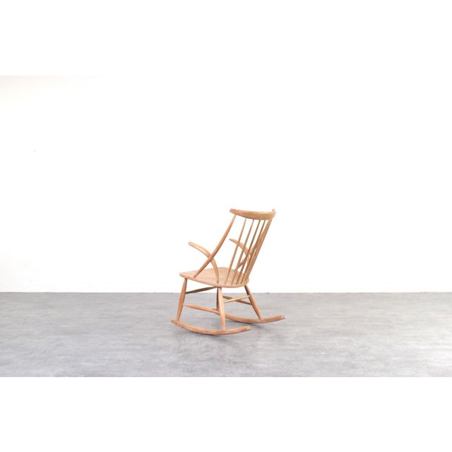 Mid-Century Modern Oak Rocking Chair by Illum Wikkelsø for Niels Eilersen, 1950s For Sale - Image 6 of 12