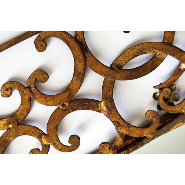 Italian Iron Mirror - Gilt Wrought Iron For Sale - Image 9 of 13