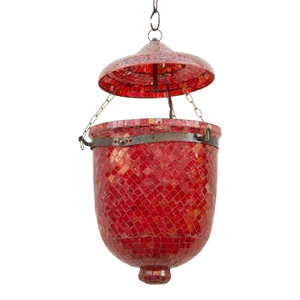 Ruby Pendant Mosaic Lantern