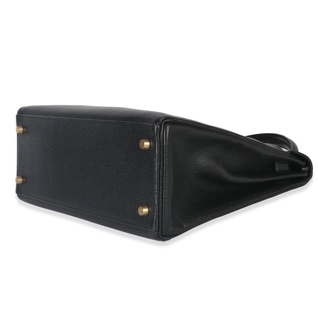 Animal Skin Vintage Black Ardennes Kelly 32 GHW For Sale - Image 7 of 9