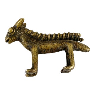 African Baule Bronze Gold Weight of a Chiwara 2" H For Sale