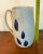 Mid-Century Williamsburg Pottery Handmade Stoneware 7” Mug With Blue Leaf Motif For Sale In Indianapolis - Image 6 of 7