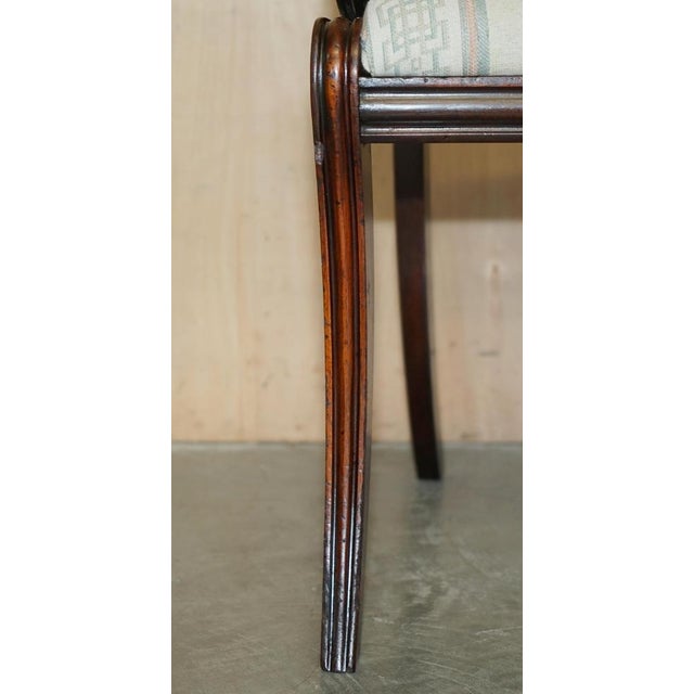 Vintage Regency Style Hardwood Saber Leg Office Desk Chair For Sale - Image 12 of 18
