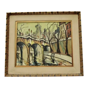 Mid-Century Paris Seine Scene by Cerdan