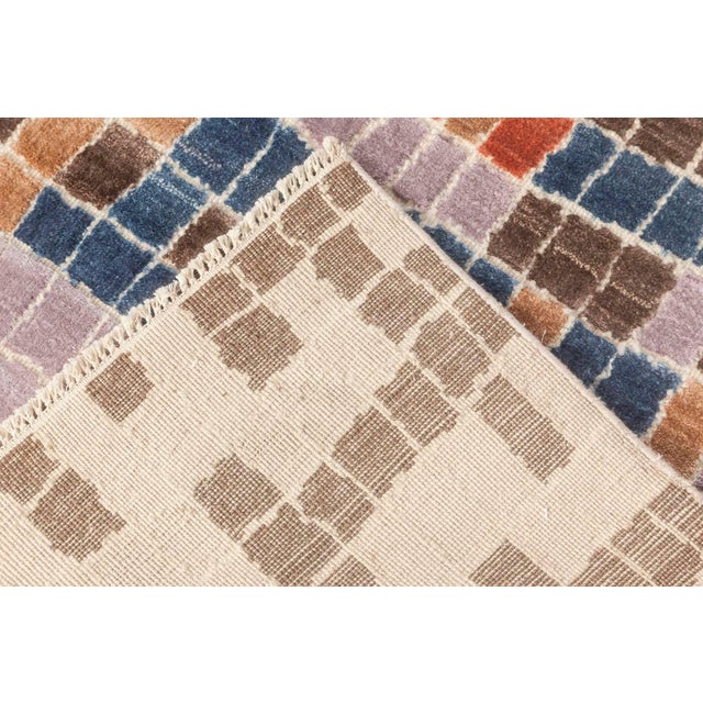 Tan Modern Multi-Color POOL Tile Geometric Design Rug by Doris Leslie Blau For Sale - Image 8 of 8