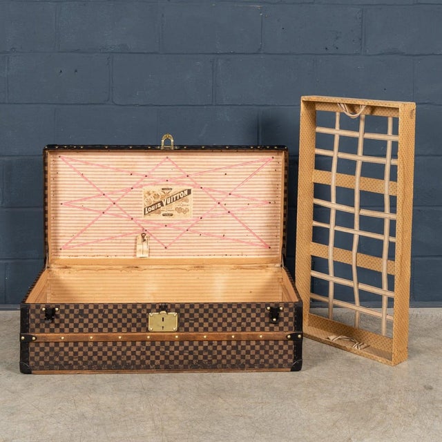 19th Century Antique Louis Vuitton Trunk in Damier Canvas, France, 1890 For Sale - Image 12 of 18
