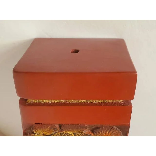 Vintage Chinese Hand Carved Wooden Figural Incense Stands - a Pair For Sale - Image 10 of 11