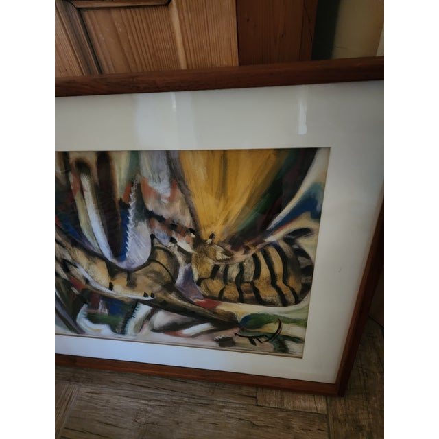 1990s Isabel Stensland Pastel Animal Drawing For Sale - Image 5 of 9