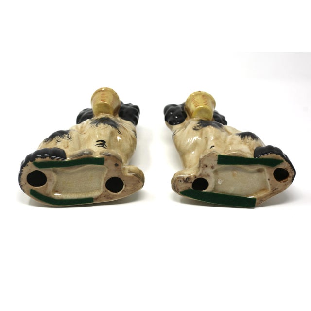 White Vintage Staffordshire-Style Cavalier King Spaniel Ceramic Dog Figurines - Set of 2 For Sale - Image 8 of 11