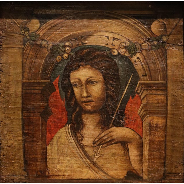 Bonifacio Bembo Seguace, Pair of Panels of Saint Sebastian Guerriero, 1620, Oil on Board For Sale - Image 8 of 15