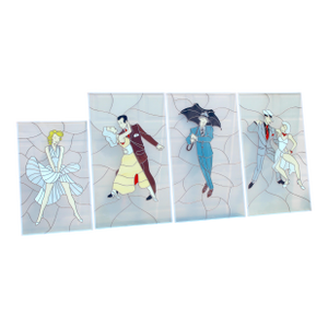 Vintage Movie-Inspired Stained Glass Style Art Panels – Marilyn Monroe, Fred Astaire, Ginger Rogers, Gene Kelly, Cyd Charisse