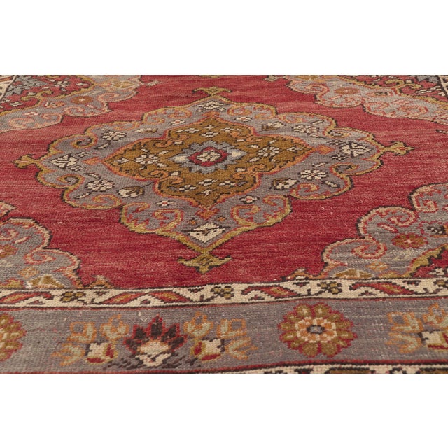Mid 20th Century Vintage Turkish Oushak Rug, 04'11 X 11'11 For Sale - Image 5 of 10