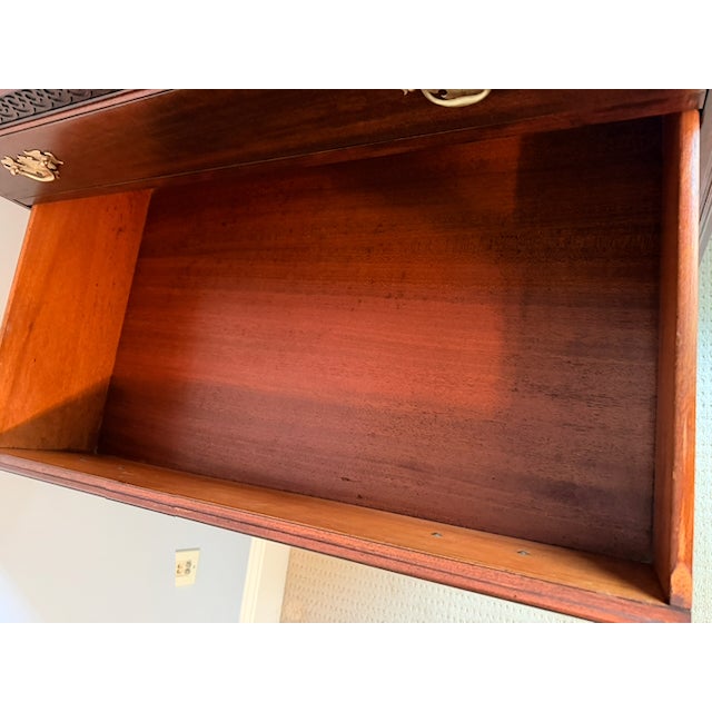 Antique Chippendale Solid Mahogany Highboy Dresser by Northern Furniture Co For Sale - Image 14 of 18