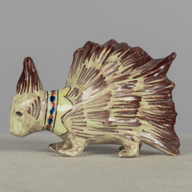 Ceramic 19th Century French Blois Faience Porcupine Figurine For Sale - Image 7 of 12