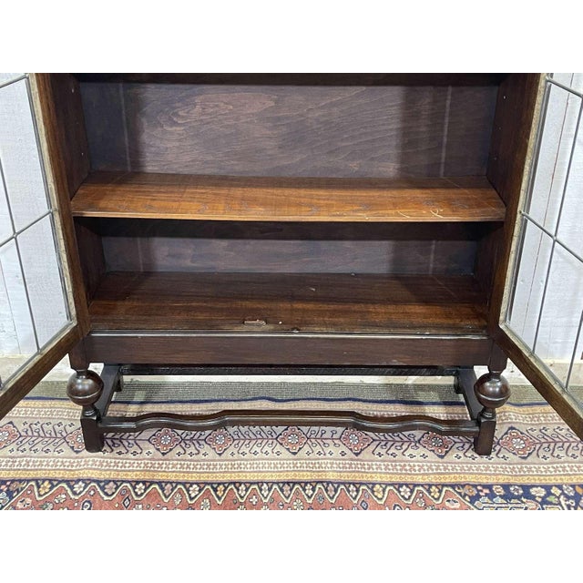 Wood English Oak Display Cabinet, 1930s For Sale - Image 7 of 14