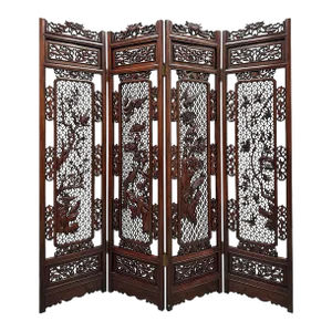 Mid-20th Century Chinese Rosewood Open Carved Screen/Room Divider