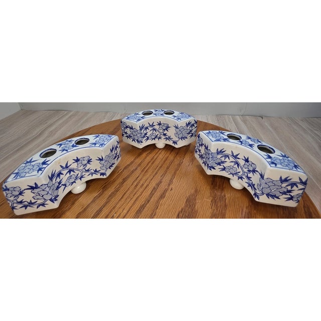 Beautiful vintage Andrea by Sadek porcelain flower frog arrangement set, featuring 4 coordinating pieces in a classic...