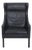 Model 2204 Wingchair in Black Leather by Børge Mogensen, 1990s For Sale