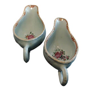 1765 Chinese Export Porcelain Sauce Boats - a Pair For Sale