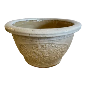 Chinese Vintage Glazed Stoneware Pottery Planter Jardinaire