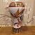Metal Vintage Chinese Cloisonné Meiping Vase | White Ground Phoenix & Peony Motif With Stand For Sale - Image 7 of 10