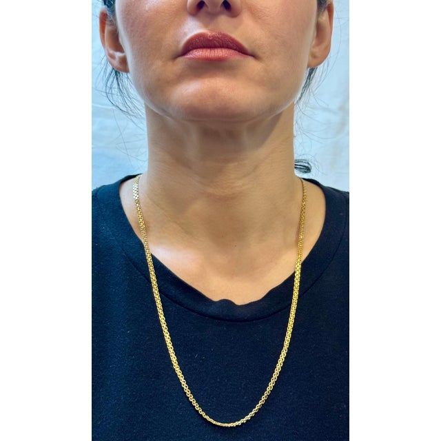 14k Solid Yellow Gold Handmade 3.4 mm Anchor Mariner Link Necklace, 24"L , 15.8G For Sale - Image 13 of 18