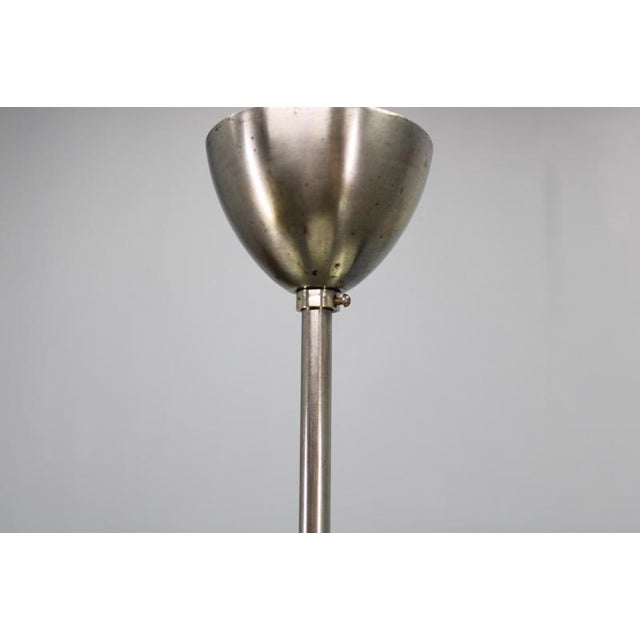 Metal Art Deco Nickel Chandelier with Champagne Glass, 1930s For Sale - Image 7 of 11