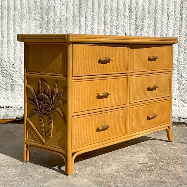 Vintage Coastal Carved Palm Tree Dresser Chairish