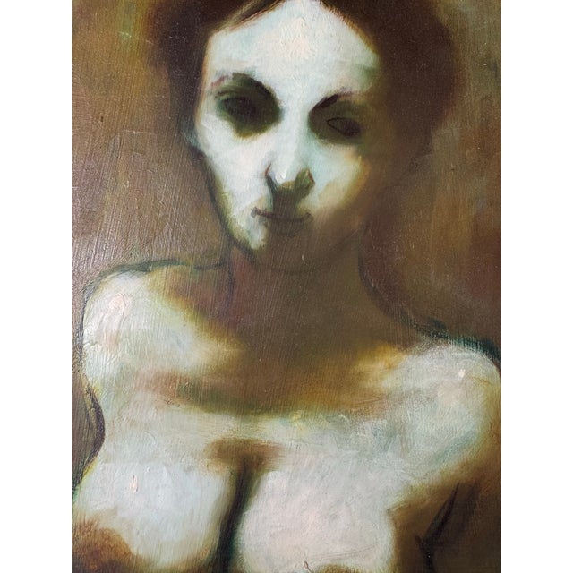 Brown 1968 Steve Bagnell Nj. " Nude " Oil Painting, Framed For Sale - Image 8 of 10