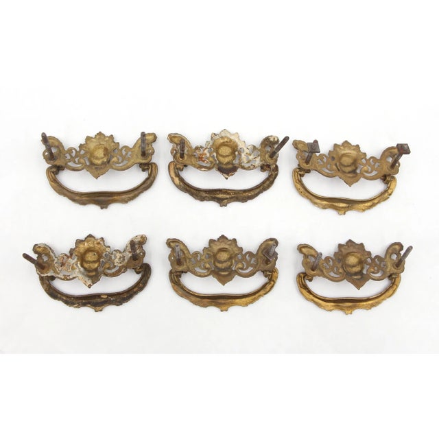 Set of 6 Vintage Poseidon Brass Bail Drawer Pulls For Sale - Image 6 of 7