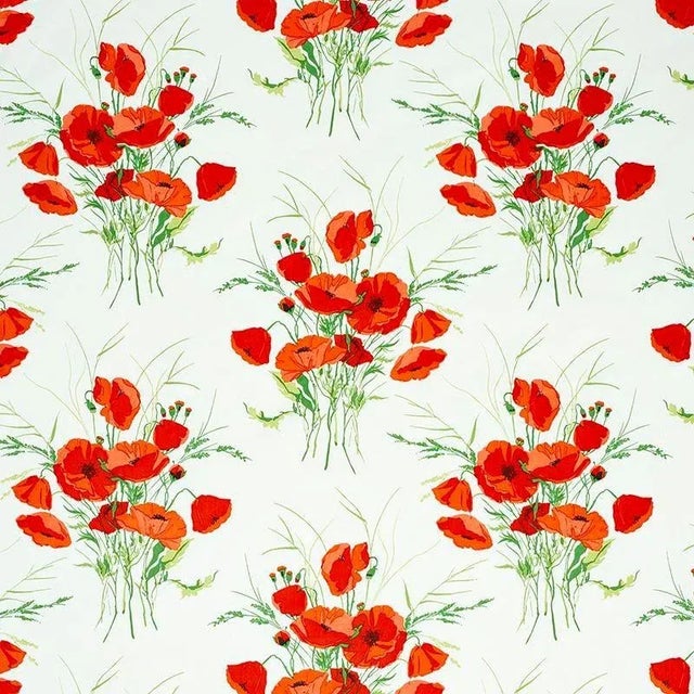 Sample - Schumacher Joni Fabric Chintz in Red For Sale