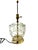 Pair of Art Deco-Inspired Clear Glass and Brass Lamps With Shades For Sale - Image 9 of 12