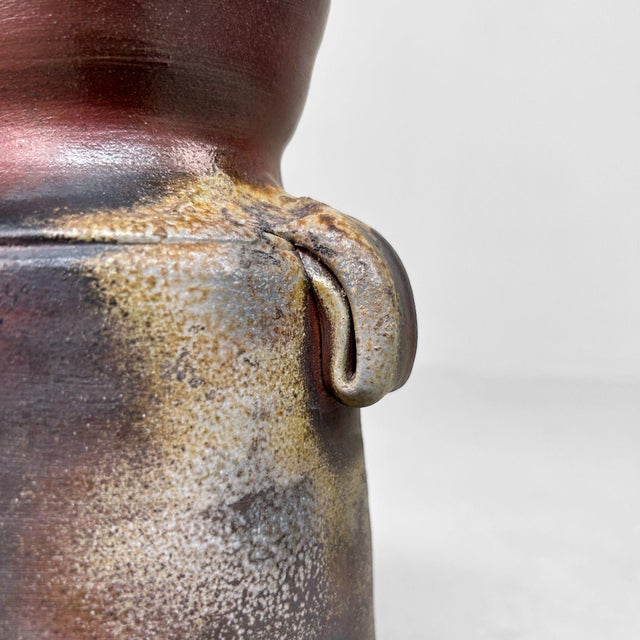 Mid-Century Modern Japanese Bizen Ware Ikebana Vase, 1970 For Sale - Image 3 of 18
