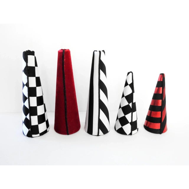 Minimalist Memphis Style Conical Christmas Trees - Set of 5 For Sale - Image 4 of 8