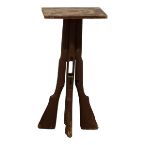 Ww2 Trench Art Style Rifle Gun Stock Folk Art Side Table