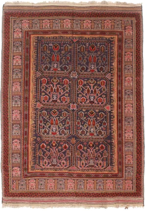 Vintage Hand-Woven Soumak - 6′4″ × 9′2″