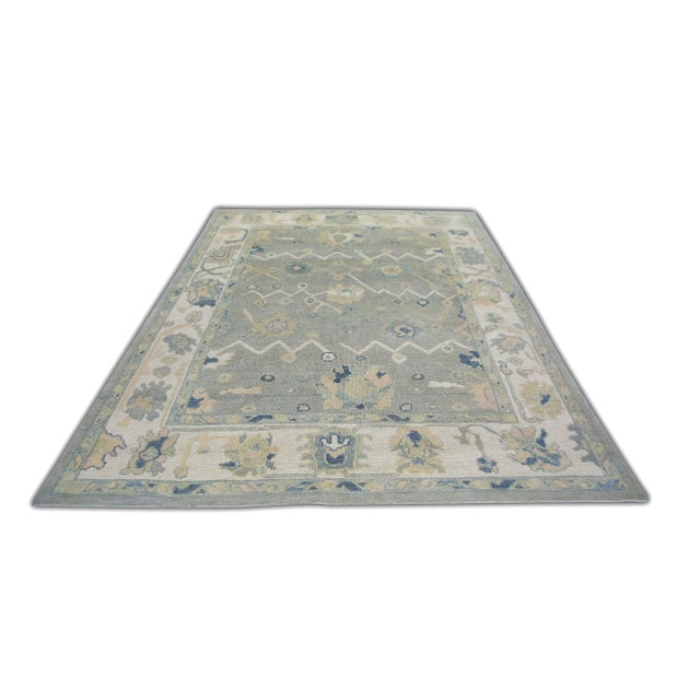 Oriental 21st Century Hand Knotted Soft Oslo Gray Turkish Oushak Rug 6'5" X 8'10" For Sale In Houston - Image 6 of 6