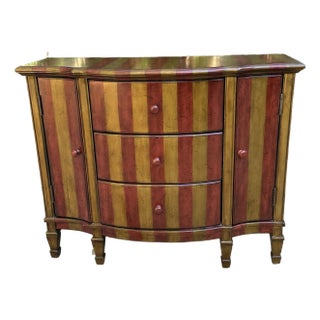 Paint Decorated Demi Lune Chest Commode For Sale