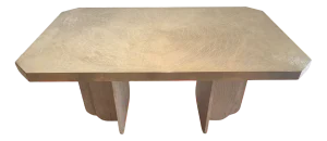 Brass Etched Dining or Desk Table attributed to Georges Mathias, 1975