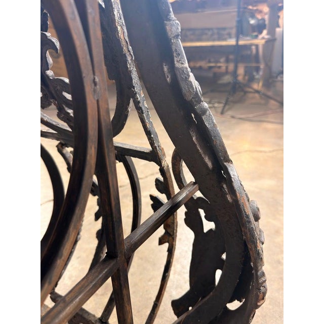 Antique French Console Table, Wrought Iron & Marble, Circa 1880 For Sale - Image 12 of 18