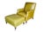 English Vintage Cr Laine Olive Green Leather Lounge Chair & Ottoman | George Smith Style For Sale - Image 3 of 18