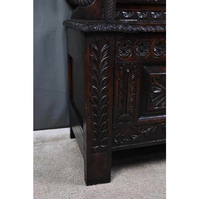 Neo-Gothic Style Storage Bench in Oak For Sale - Image 14 of 18