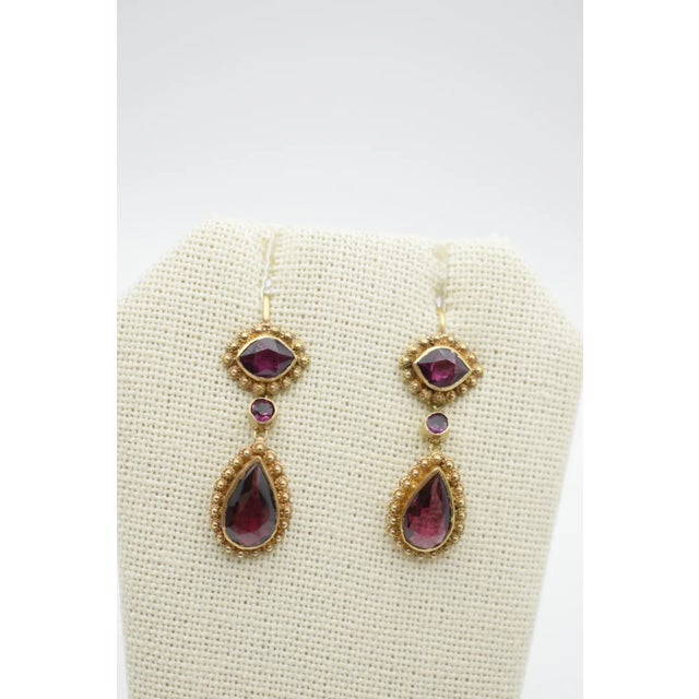 19th Century Garnet Drop Earrings, A Pair For Sale In Wichita - Image 6 of 7